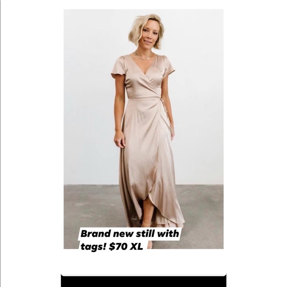 Baltic Born Krystal Champagne wrap dress